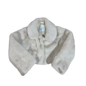 Edgehill Collection Faux Fur Jacket Shrug White Size 2/3